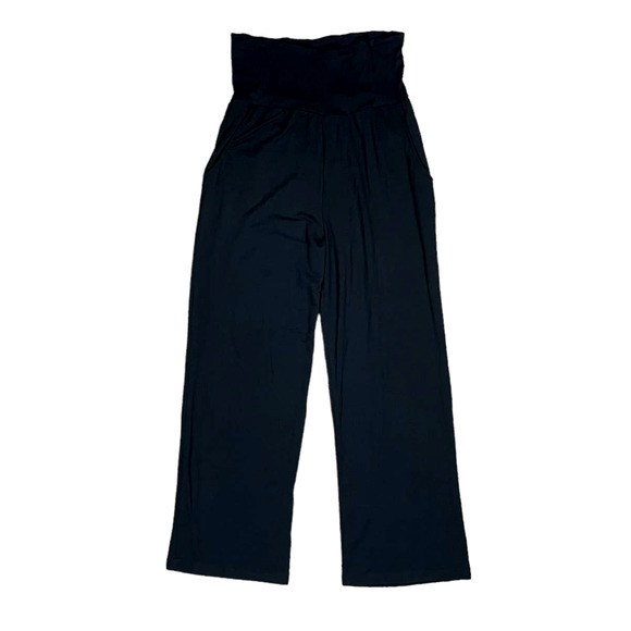 Soft & Cozy Loungewear NWT Black Wide Leg High Waist Lounge Palazzo Pants - Picture 3 of 9